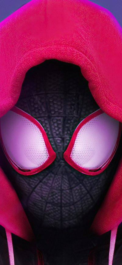 Fond d'écran iPhone Miles Morales Red Hoodie 4k