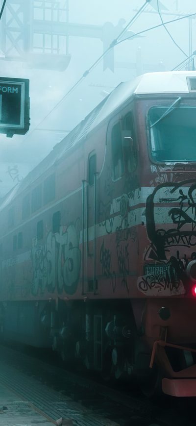 Fond d'écran iPhone Train Smog Grafitti