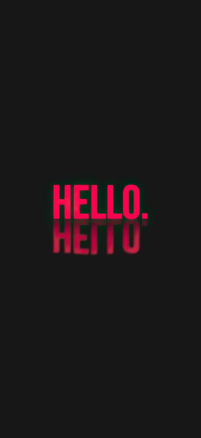Fond d'écran iPhone Hello Typography Dark 4k