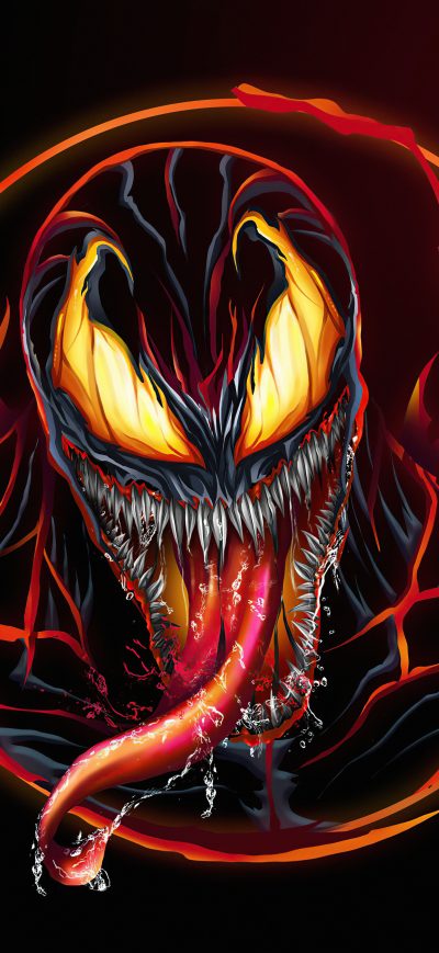 Fond d'écran iPhone Venom Carnage Fire Minimal 8k