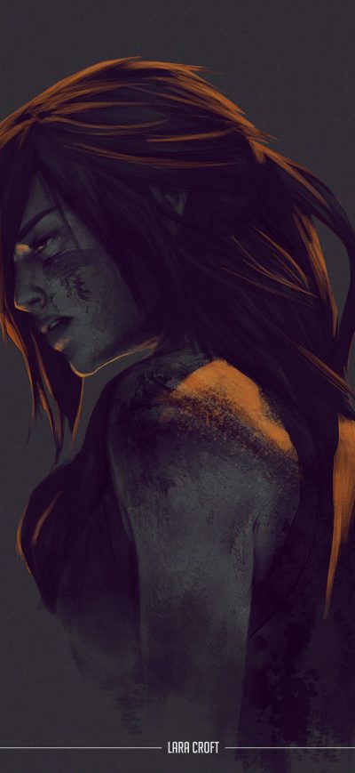 Fond d'écran iPhone Lara Croft Minimalism 4k