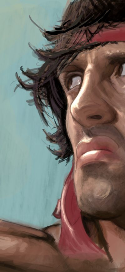 Fond d'écran iPhone Rambo Sylvester Stallone Artwork 4k