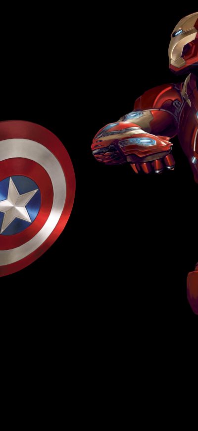 Fond d'écran iPhone Iron Man Captain America 8k