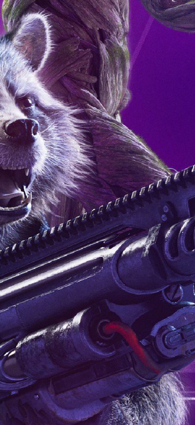 Fond d'écran iPhone Rocket Raccoon In Avengers Infinity War New Poster