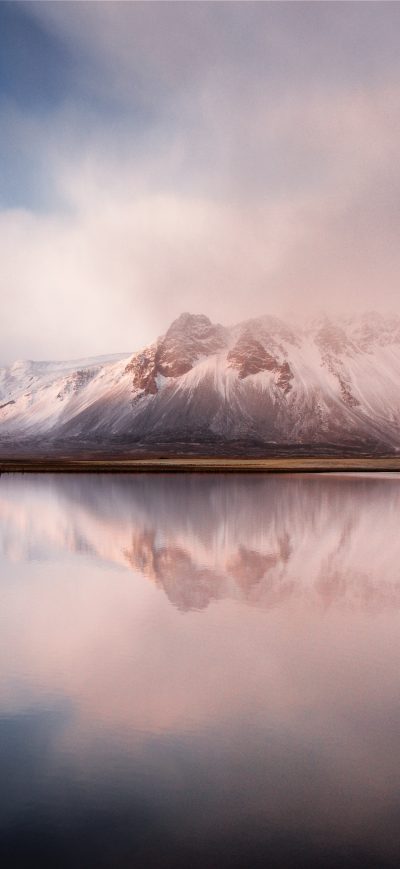 Fond d'écran iPhone Calm Lake Mountains 8k