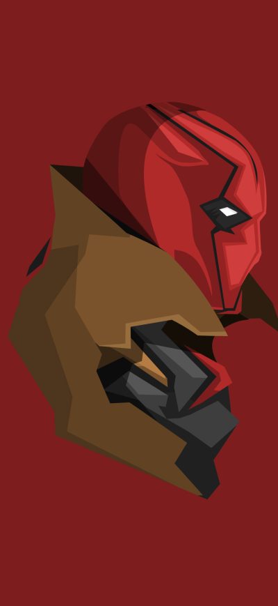 Fond d'écran iPhone Red Hood Minimalism 4k