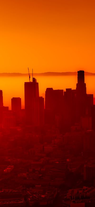 Fond d'écran iPhone Buildings Skycrappers Smog Sunset