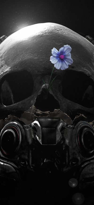 Fond d'écran iPhone Mass Effect Andromeda Skull Flower Fanart 4k
