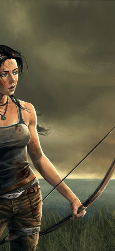 Fond d'écran iPhone Lara Croft 8k Artwork