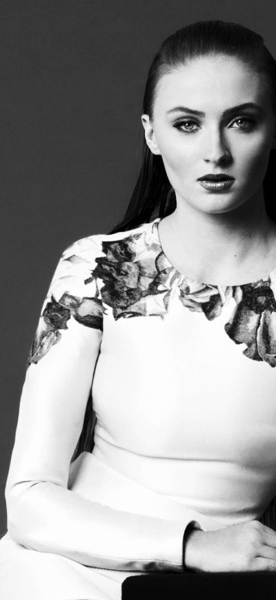 Fond d'écran iPhone Sophie Turner Monochrome 4k