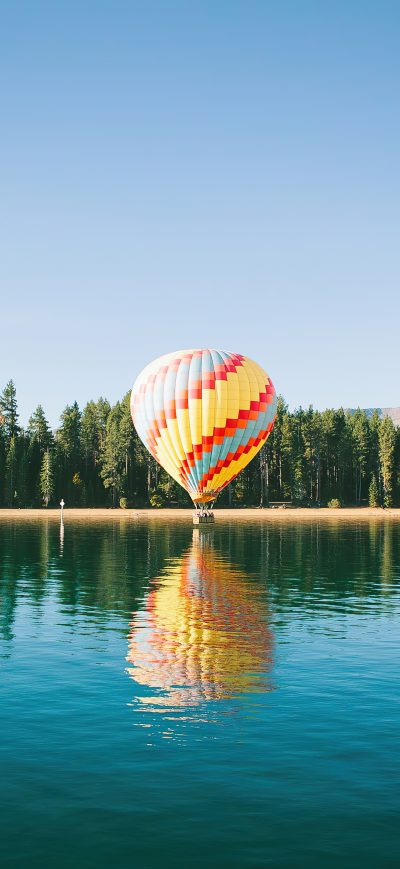 Fond d'écran iPhone Yellow Red Hot Air Balloon 4k