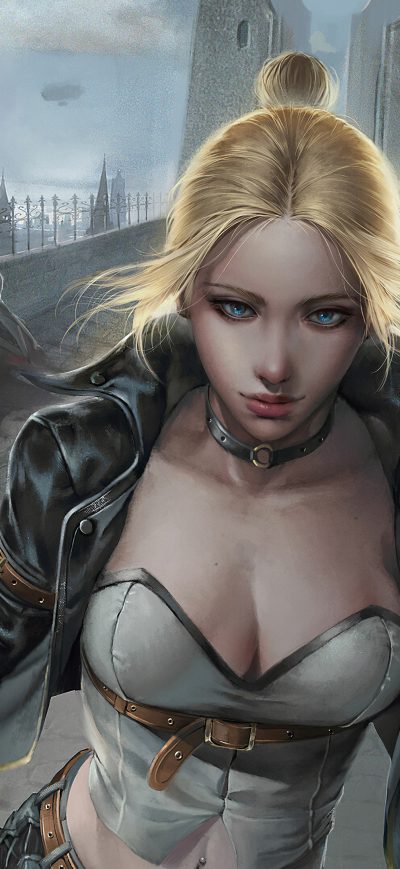 Fond d'écran iPhone Blonde Girl Art4k