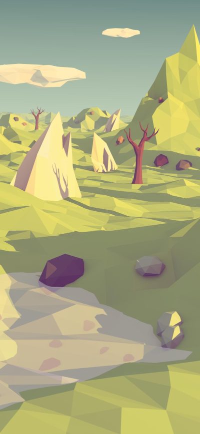 Fond d'écran iPhone Polygon Landscape Art