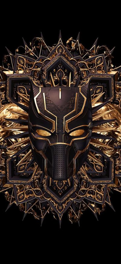 Fond d'écran iPhone Blackpanther Minimal Dark 5k