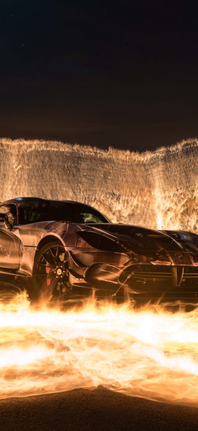 Fond d'écran iPhone Sports Car On Fire