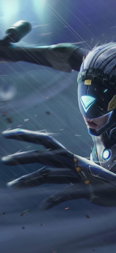 Fond d'écran iPhone Cyborg Girl Attacking Scifi 4k