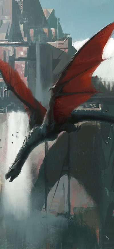 Fond d'écran iPhone Dragon Taking Down The Wall