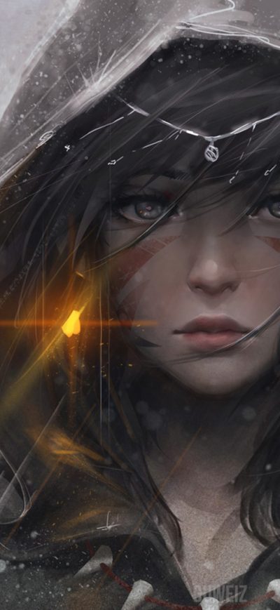 Fond d'écran iPhone Warrior Girl Hood Artwork