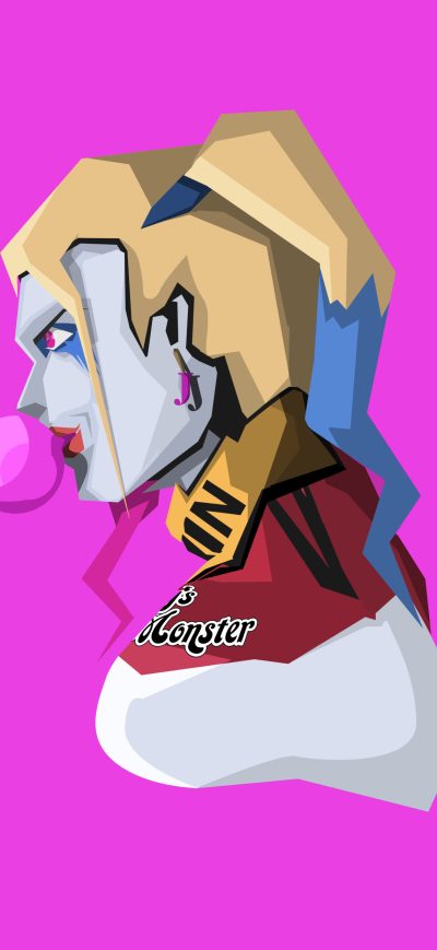 Fond d'écran Harley Quinn 4k Minimalism sur iPhone