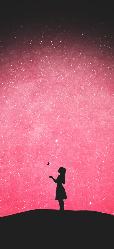 Fond d'écran iPhone Loneliness Small Girl Butterfly 4k