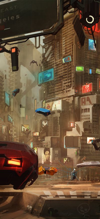 Fond d'écran iPhone Concept Art Cyberpunk 2077