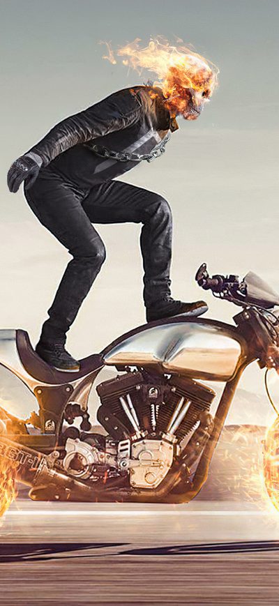 Fond d'écran iPhone Keanu Reeves On Biker Ghost Rider
