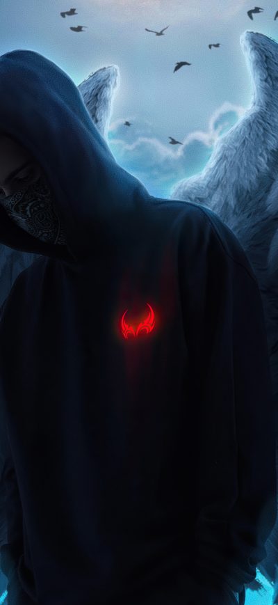 Fond d'écran iPhone Hoodie Boy Wings Hope 4k