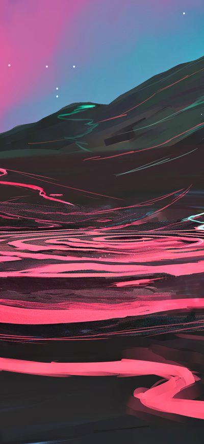 Fond d'écran iPhone Lava Mountain Digital Art 4k