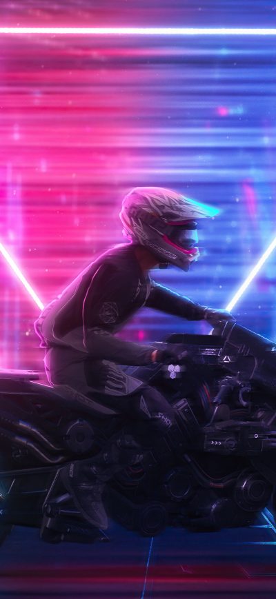 Fond d'écran iPhone Neon Biker