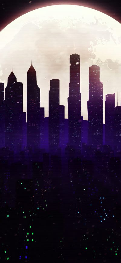Fond d'écran iPhone Cityscape Skyline Minimalist Art 4k