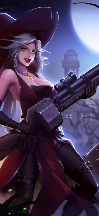 Fond d'écran Witcher Girl Fun 4k sur iPhone