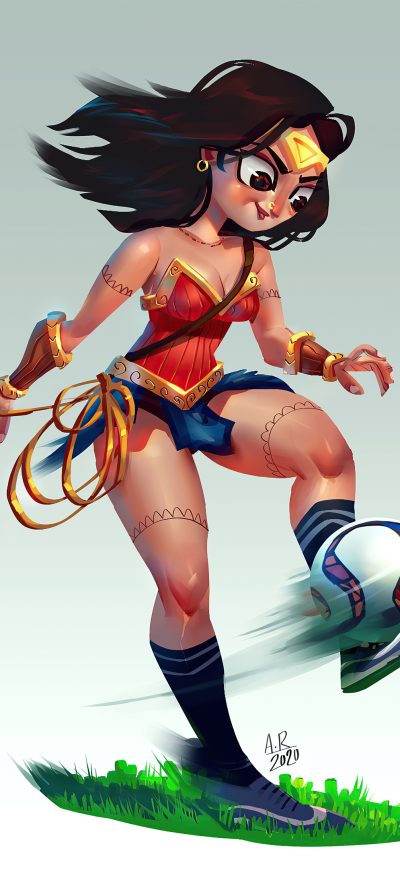 Fond d'écran iPhone Wonder Woman Playing Football