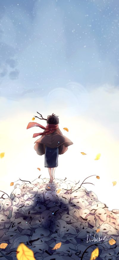 Fond d'écran iPhone Past Autumn Leaves Clouds Sky Yellow 4k