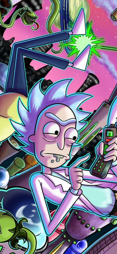 Fond d'écran iPhone Rick And Morty 5k