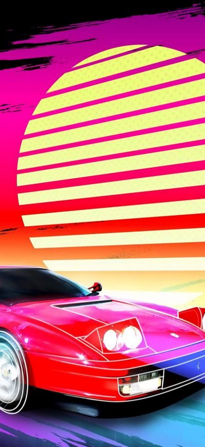 Fond d'écran iPhone Car Retro Artwork 4k