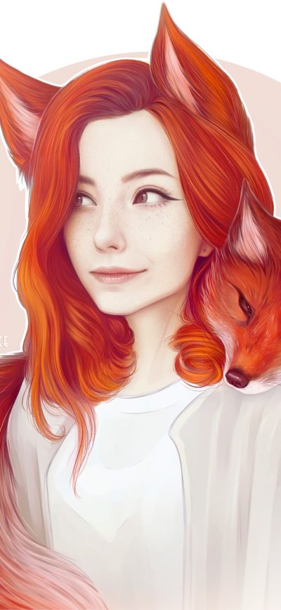 Fond d'écran Fox Girl 4k sur iPhone