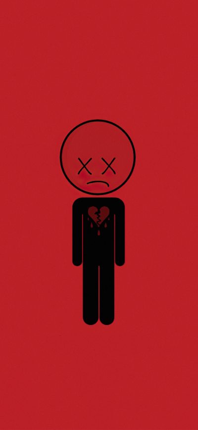 Fond d'écran iPhone Broken Heart Minimal 4k