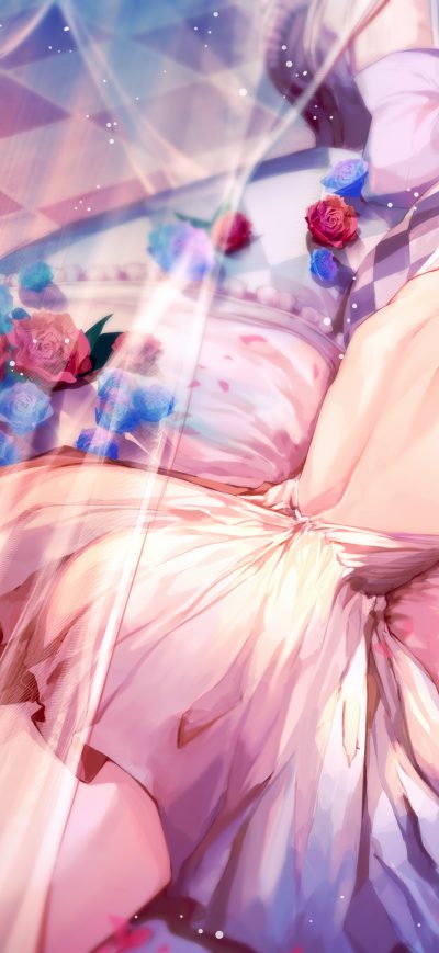Fond d'écran Anime Girl Bed Lying Down sur iPhone