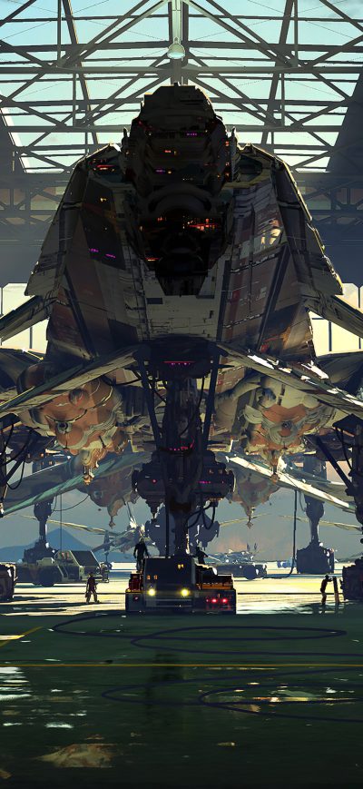 Fond d'écran B19 Fleet Hangar 4k sur iPhone