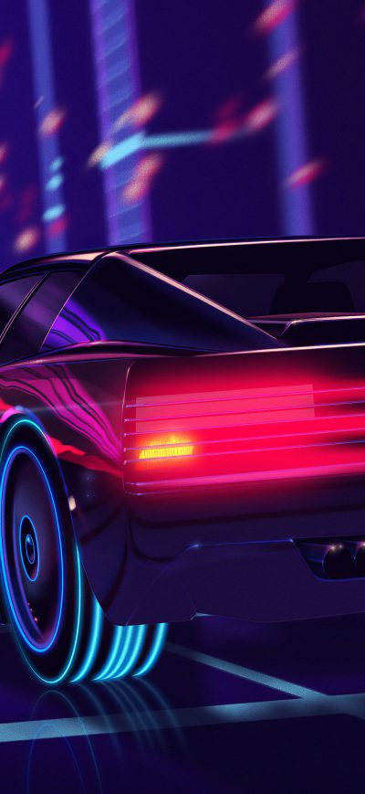 Fond d'écran iPhone Cyber Car Neon City
