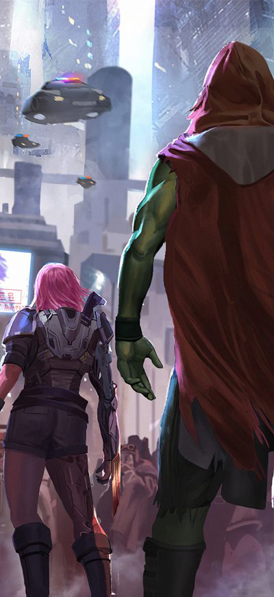 Fond d'écran iPhone Cyberpunk Heroes