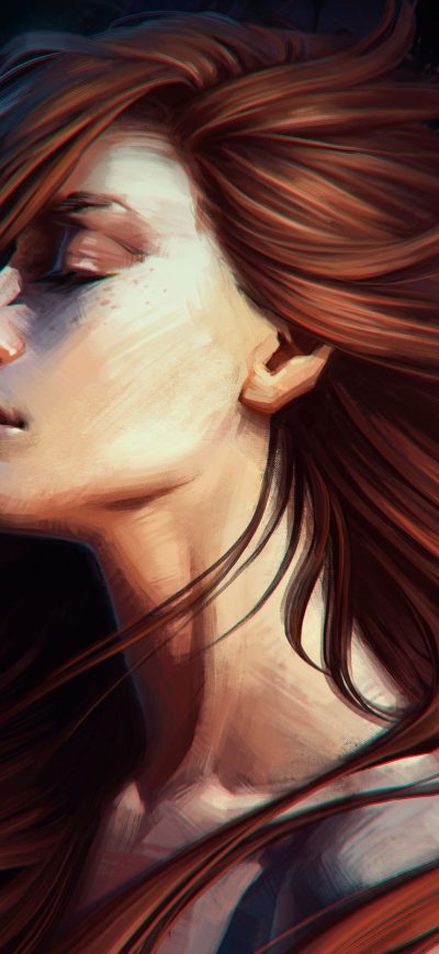 Fond d'écran iPhone Girl Hair Portrait Digital Art 4k