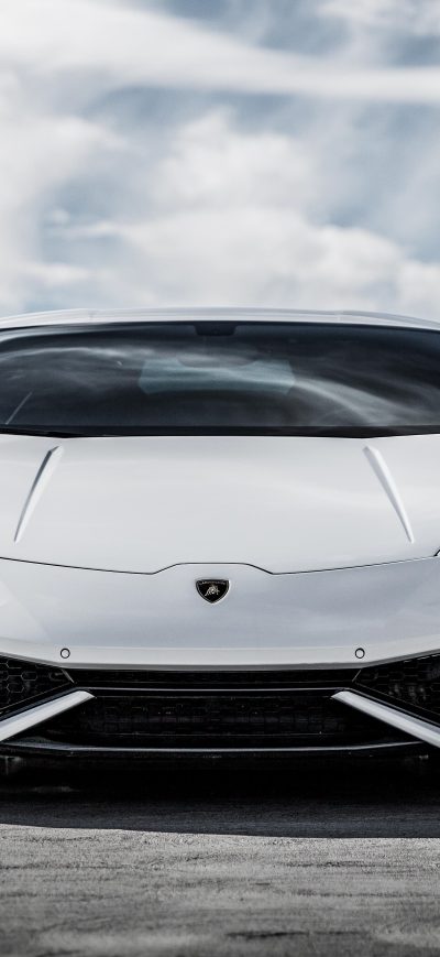 Fond d'écran iPhone White Lamborghini Huracan 5k Front