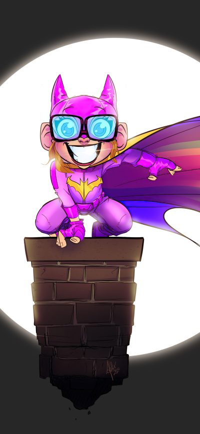 Fond d'écran iPhone The Pink Batgirl Minimal 5k
