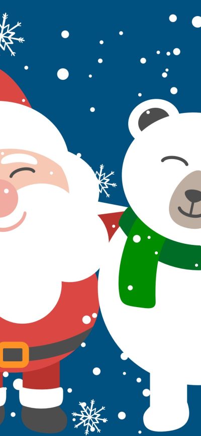 Fond d'écran iPhone Santa Clause And Bear Friend