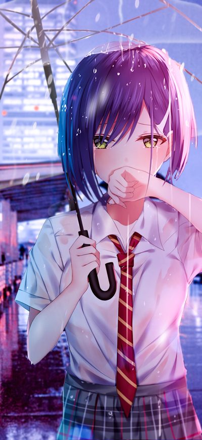 Fond d'écran iPhone Ichigo Darling In The Franxx School Uniform Crying 4k