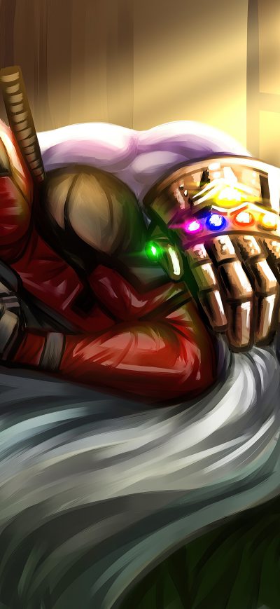 Fond d'écran iPhone Deadpool With Pokemon Artwork 4k