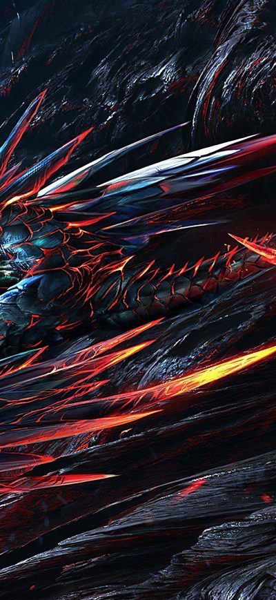 Fond d'écran iPhone Burning Dragon 4k