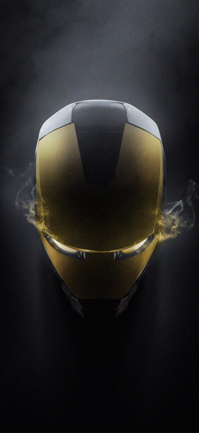Fond d'écran iPhone Iron Man Glowing Mask 4k