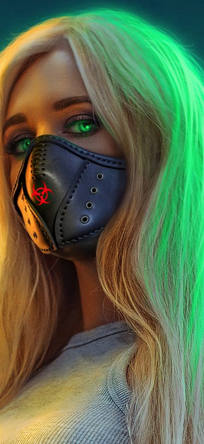 Fond d'écran iPhone Mask Street Girl 4k